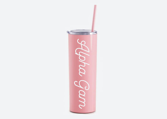 Alpha Gamma Delta "Alpha Gam" Pink 20 oz Tumbler