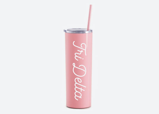 Delta Delta Delta "Tri Delta" Pink 20 oz Tumbler