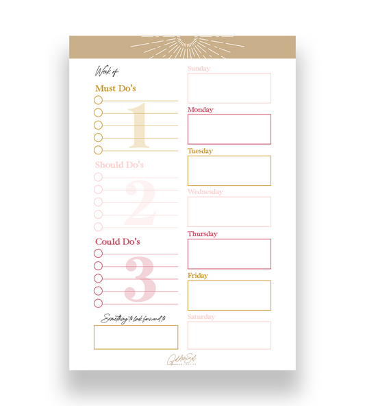 Priority Weekly Planner Notepad