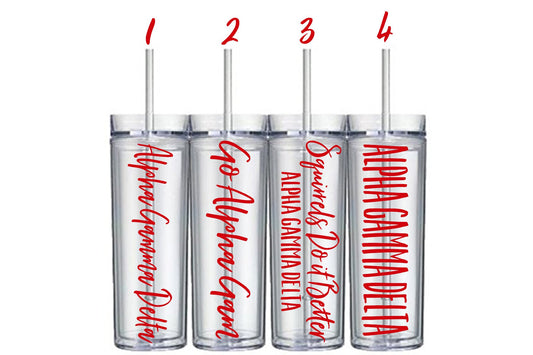Alpha Gamma Delta Customizable 16 oz Tumbler