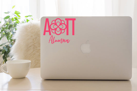 Alpha Omicron Pi Alumna Sticker in Hot Pink
