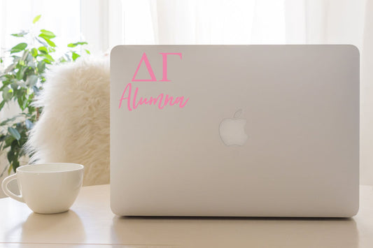 Delta Gamma Alumna Sticker In soft Pink