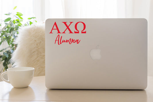 Alpha Chi Omega Alumna Sticker in Red