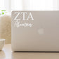 Zeta Tau Alpha Alumna Sticker in White 