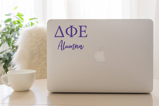Delta Phi Epsilon Alumna Sticker in Purple