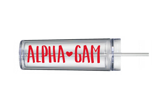 Alpha Gamma Delta Skinny 16 oz Tumbler