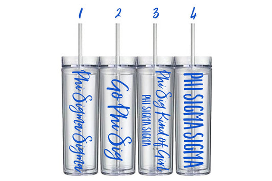 Phi Sigma Sigma Customizable 16 oz Tumbler