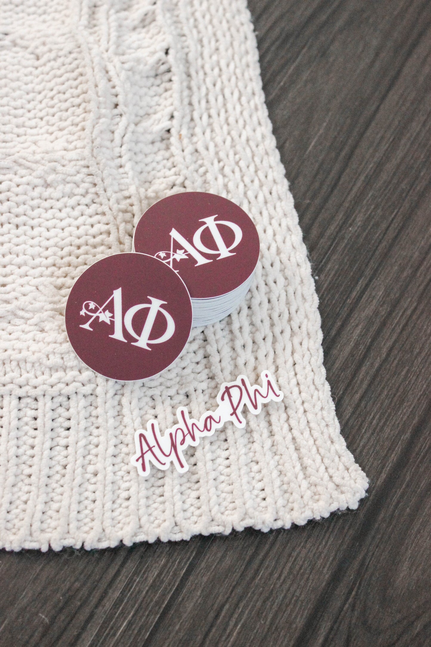 APhi Logo sticker and name