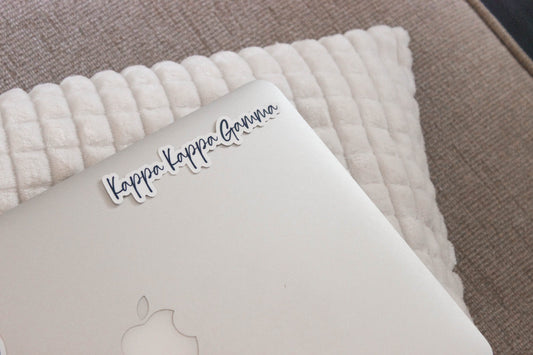 Kappa Kappa Gamma Zeta Tau Alpha Sticker in Kappa Dark Blue and handwritten script KKG