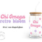 Chi Omega Sorority 16oz Retro Bloom Can Shaped Glass