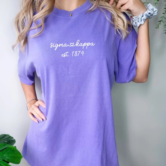 [PRESALE] Lilac Heart Script Tshirt