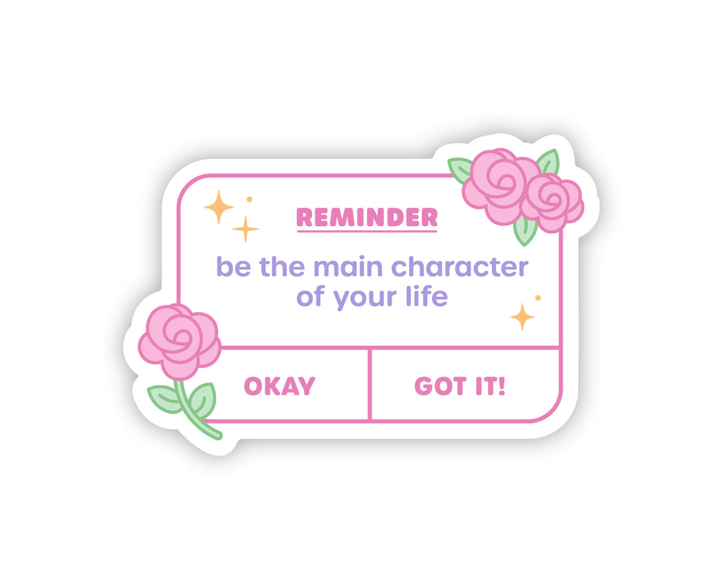 Reminder: Main Character Laptop Sticker