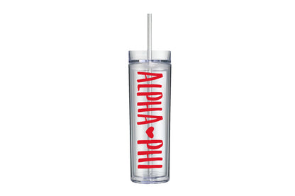 Alpha Phi Skinny 16 oz Tumbler