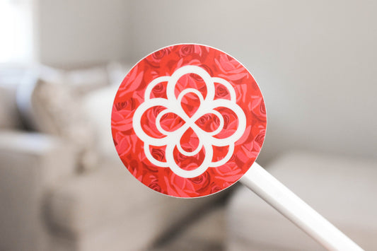 AOII Rose Sticker with rose background