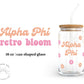 Alpha Phi Sorority Retro Bloom Can Shaped Glass