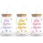 Phi Sigma Sigma Sorority Retro Bloom Can Shaped Glass